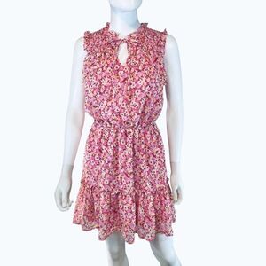 Gypsies & Moondust Floral Mini Dress Cottagecore Summer Sleeveless Womens Pink